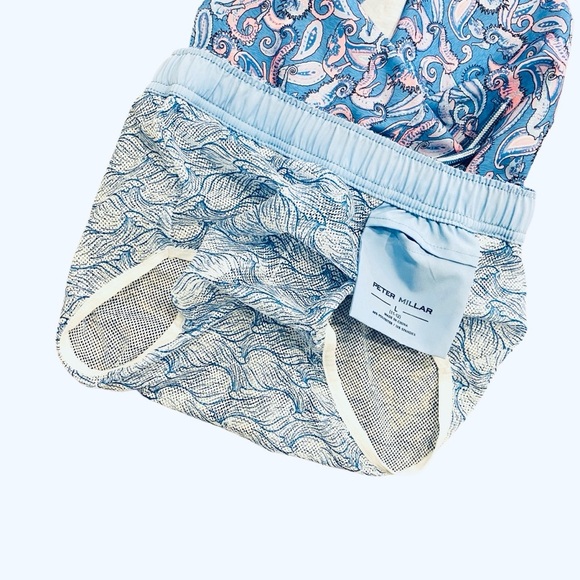 Peter Millar Swimsuit Seahorse Paisley Boy's Youth Swim Trunk Large (11-12) - Picture 7 of 10
